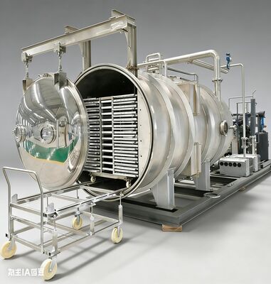 مناسب برای صنایع دارویی و غذایی فله | لیوفیلایزر تجاری ۱۵۰ کیلوگرم در بچ، محفظه فولاد ضد زنگ، کنترل دمای دقیق و فناوری صرفه‌جویی در انرژی