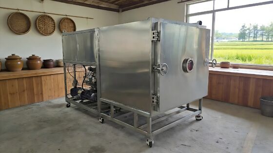 خشک کن انجمادی صنعتی فولاد ضد زنگ 304 با سیستم گرمایش الکتریکی و واحد تبرید BITZER یا Leybold برای نتایج پایدار