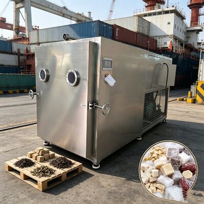 حالت عملکرد خودکار خشک کن انجمادی سبزیجات دارای سینی های فولادی ضد زنگ 304 و سیستم کنترل PLC برای خشک کردن سبزیجات