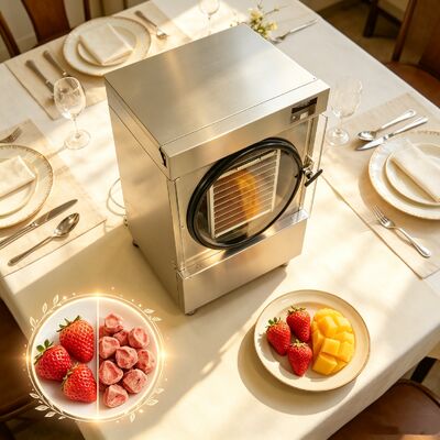 3600W خانه فریزر خشک کن دستگاه محدوده دمای منفی 50 تا 90 درجه طراحی شده برای تخلیه و حفظ مواد مغذی