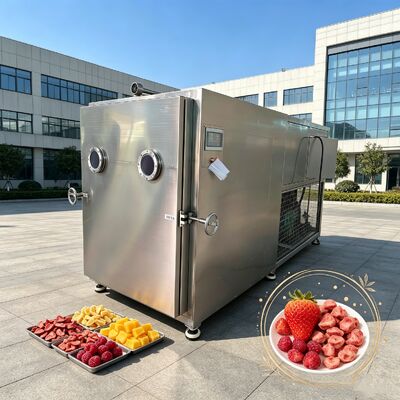 100 کیلوگرم دسته سبزیجات فریز خشک کن با محدوده دمای -50 به علاوه 50 درجه سانتیگراد و دو مرحله ای روتاری وان خلاء پمپ